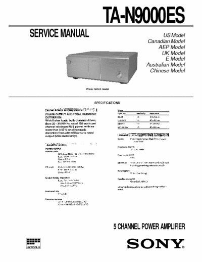 Sony TA-N9000ES Service manual